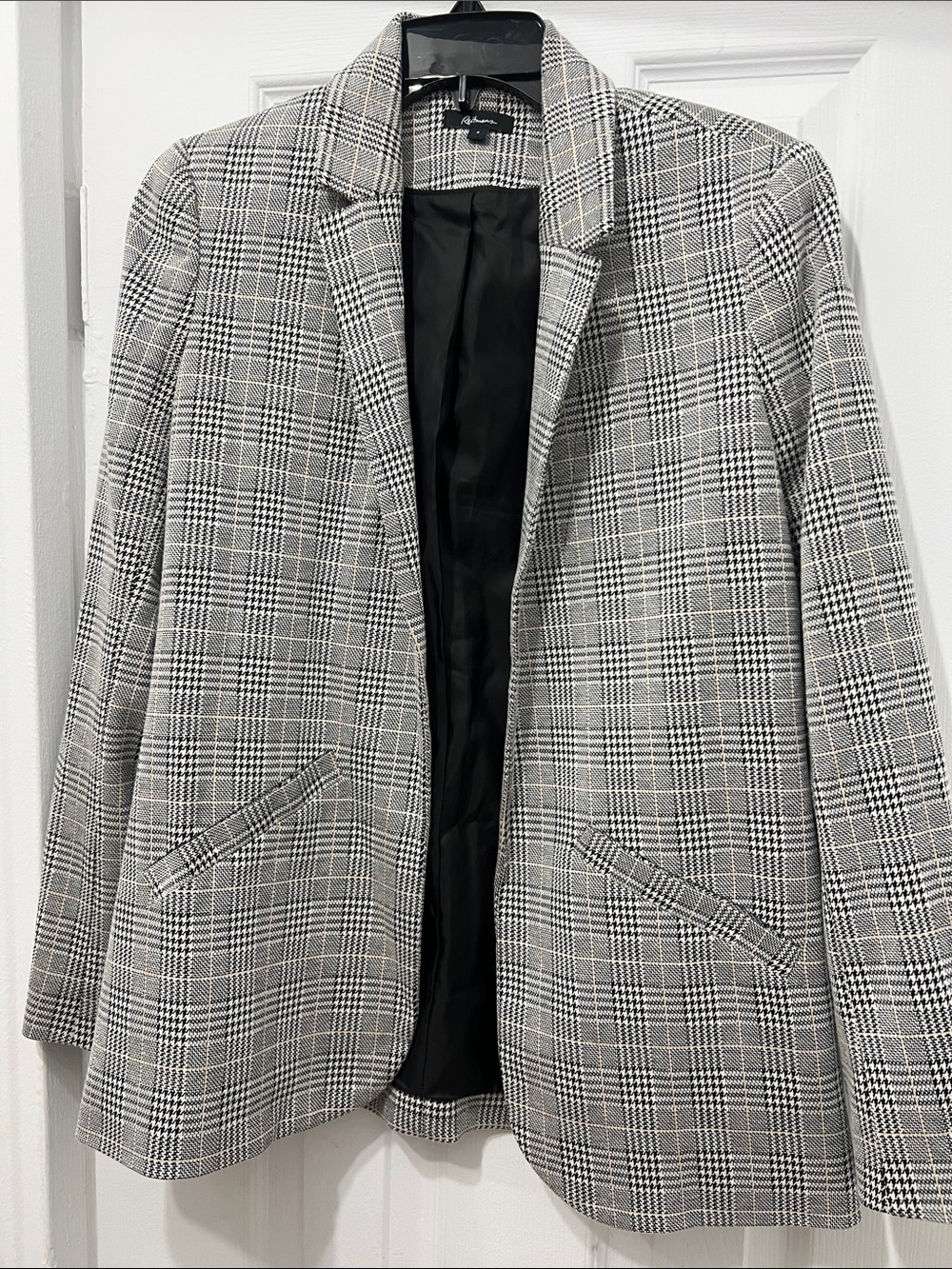 Reitmans Black & Gray Glen Plaid Sport Coat